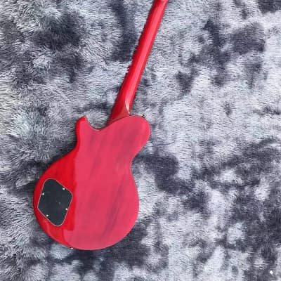 Red Custom LP Style Guitar, Maple Top Body, Rosewood Fingerboard image 5
