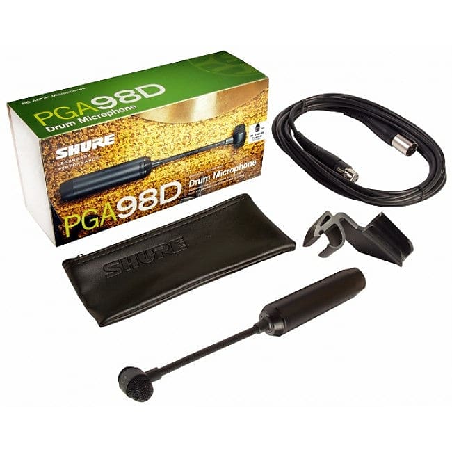 Shure PGA98D Microphone Condenser Drum Mic Gooseneck w/ XLR-XLR Cable, Drum Mount & Pouch image 1