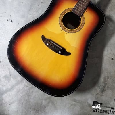 Luthier Special: Harmony / Teisco / Conrad MIJ Acoustic Guitar Husk Project (1970s Sunburst) image 2