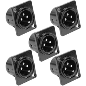 Seismic Audio SAPT214-5PACK 3-Pin XLR Male Panel Mount Cable Connectors (5-Pack)