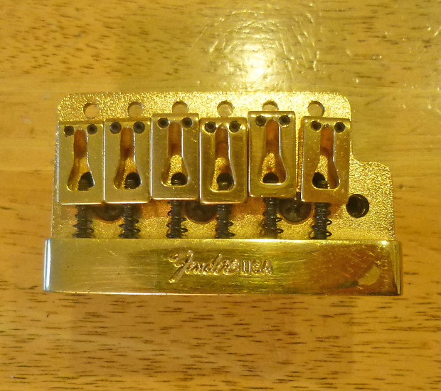 Fender USA The Strat Gold Brass Tremolo Bridge for 1980 1981 1982 Stratocaster