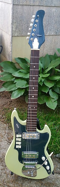 Lafayette Guyatone Zenon 1966? Electric Guitar 2 Pickup Two Tone Green  Japan Rare image 1