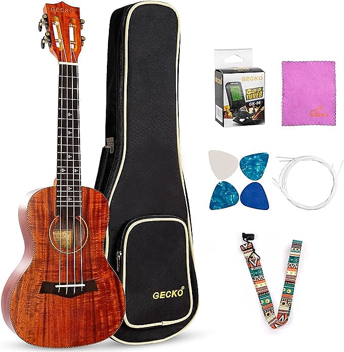 Donner Concert Ukulele Beginner Mahogany 23 Inch Ukelele Kit with Free  Online Lesson Gig Bag Strap Nylon String Tuner Picks Cloth DUC-1 Gift Choice