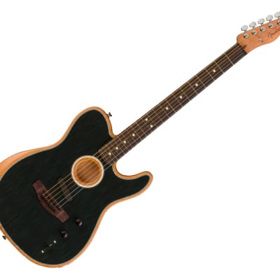 Fender Acoustasonic Player Telecaster - Brushed Black w/ Rosewood FB image 1