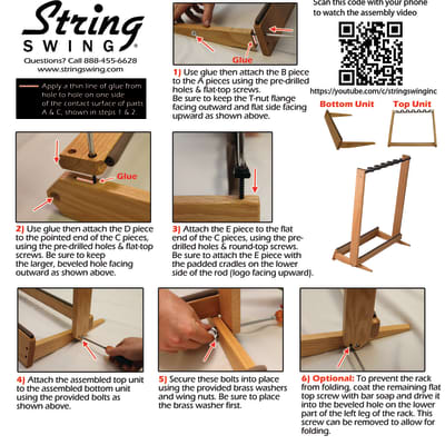 String Swing CC34-BW USA Made Hardwood Stand Guitar Rack | Reverb