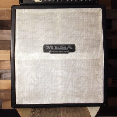 Mesa Boogie Solo Triple Rectifier Head 150W and 4x12 4FB Slant Cabinet Mid 2000s Black / White Mesh image 1