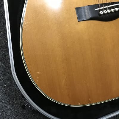Yamaha FG-340ii vintage Acoustic dreadnought Guitar made in Taiwan 1980s in good-very good condition with hard case and key included. image 4