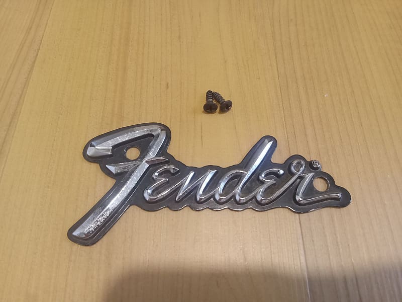 Vintage 1970's Fender Amplifier Metal Logo Badge w/ Original Reverb