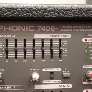 Phonic Powerpod 740 Plus 7 Channel 2x220 watt Powered Mixer Phonic Powerpod 740 Plus 7 Channel 2x220 watt Powered Mixer