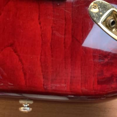 Squier Pro Tone Stratocaster 1997 in Crimson Red Transparent w/HSC image 4