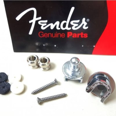 Fender F Logo Genuine Strap Locks, Gold/Black/Chrome Color Available