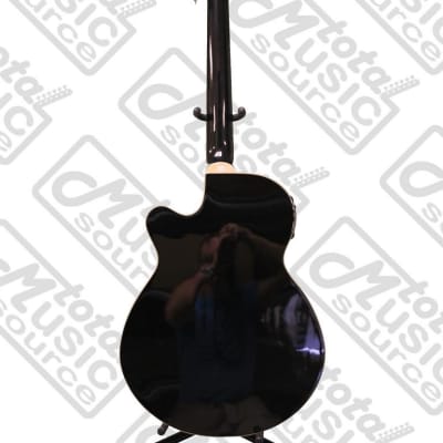 Oscar Schmidt OB100 Acoustic-Electric Bass with Gig Bag - Black, OB100B-G640 image 5