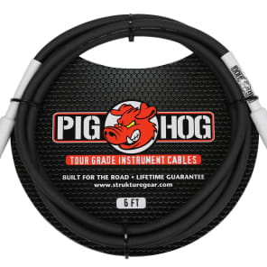 Pig Hog PH6 Tour Grade 1/4" TS Instrument Cable - 6'
