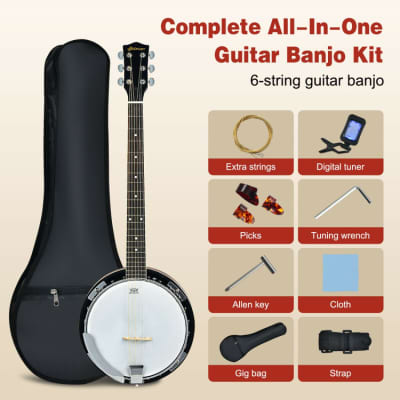 Sonart Full-Size 6-string 24 Bracket Professional Banjo Instrument 2023 image 6