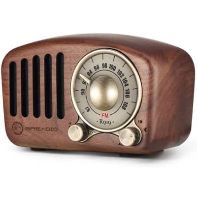 Vintage Retro Radio Bluetooth Speaker Walnut Wooden FM Radio Old Fashion Look image 1