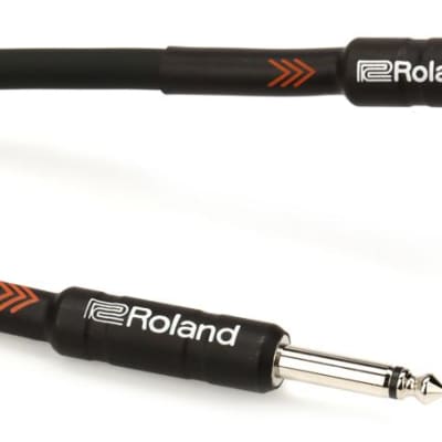 Roland RIC-B10A Black Series Instrument Cable - 1/4-inch TS Male to Right Angle 1/4-inch TS Male - 10-foot image 1