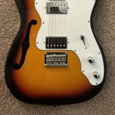 Donner 39 Inch Jazz Electric Guitar TL Thinline Full Size Sunburst(DJC-1000S) for sale