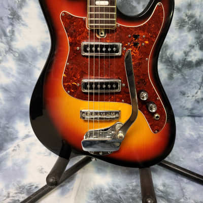 Vintage 1960's G Holiday by Kawai Dual Pickup Sunburst Electric Guitar Swinger Model Pro Setup New Strings New Gigbag image 2