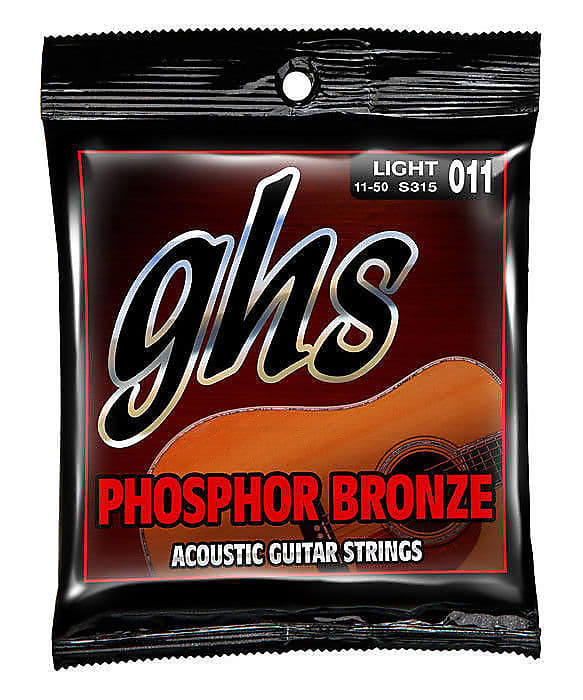 GHS Phosphor Bronze Acoustic Guitar Strings S315 11-50 extra light image 1