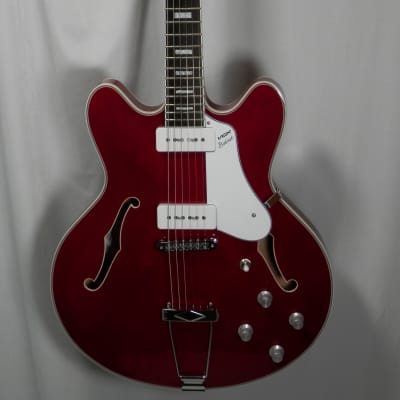 Vox Bobcat V90 Cherry Red Semi-Hollow Electric with case image 4