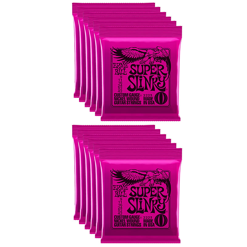 Ernie Ball 2223 Super Slinky 942 (12 Pack Bundle) Reverb