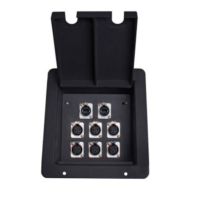 Elite Core FB8 Recessed Floor Box with 6 XLRF + 2 Ethernet Pass-Through Jack image 1