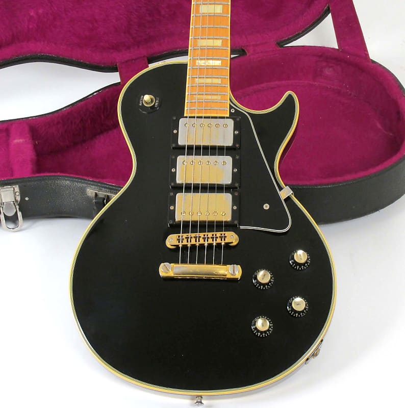Gibson  Les Paul Custom 1977 Black Beauty ~ Rare One Off Triple Pickup with Maple Fingerboard image 1