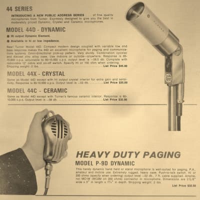 Vintage 1940's Turner 9D dynamic microphone Satin Chrome w box & cable harp mic image 2