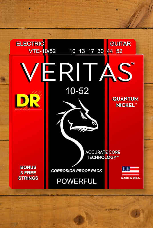DR VERITAS - Coated Core Technology Electric Guitar Strings | Medium to Heavy 10-52 image 1
