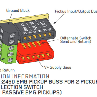 EMG Solderless Conversion Wiring Kit For 1 - 2 Active Pickups 4 LONG SHAFT Pots, Buss, Jack & Wires image 2