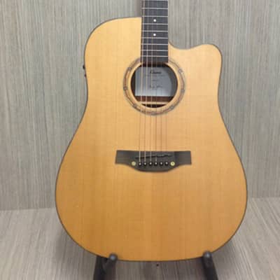 Klema Solid Cedar Top,Dreadnought Acoustic Guitar,Cutaway W Gig Bag k100DC-CE image 1