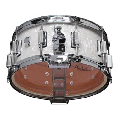 Rogers Dyna-sonic 14x6.5 Wood Shell Snare Drum White Marine Pearl w/Beavertail Lugs image 2