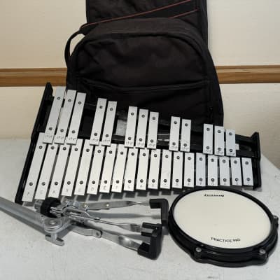 Sonart 32 Note Glockenspiel xylophone Percussion Bell Kit w/ Adjustable  Stand