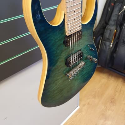 Lindo LDG7X Turquoise burst 7 String Electric Guitar image 4