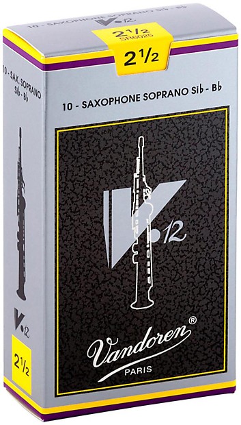 Vandoren SR6025 V12 Series Soprano Saxophone Reeds - Strength 2.5 (Box of 10) image 1