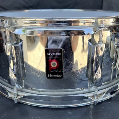 Olympic By Premier 5x14" Chrome Over Steel Snare Drum image 1