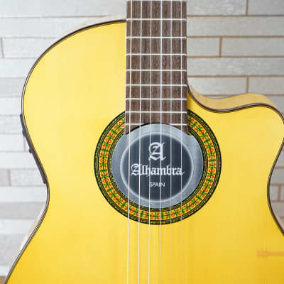 Alhambra 3F-CT-US Solid German Spruce Top Classical Nylon String Flamenco Guitar THIN BODY image 4