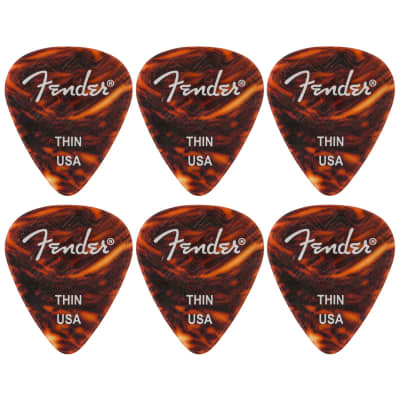 Fender Wavelength Celluloid 351 Shape Guitar Picks, Thin, Tortoise Shell, 6-Pack image 3
