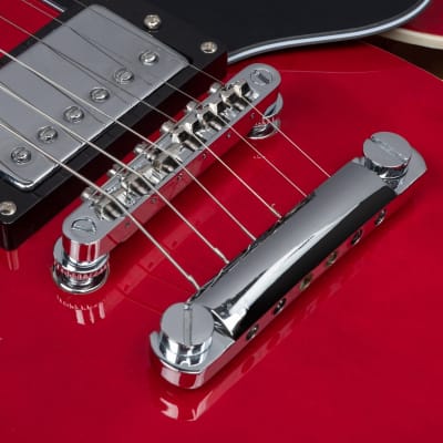 Glarry Semi-Hollow GGS Electric Guitar  Basswood Body, Set Neck + Bone Nut + Soft Case 2022 Red image 6