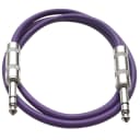 SEISMIC AUDIO - Purple 1/4" TRS 2' Patch Cable  Effects