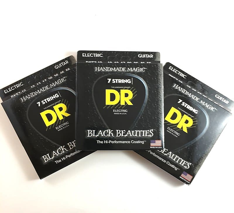 DR Guitar Strings 7 String 3 Packs Electric Black Beauties Reverb UK