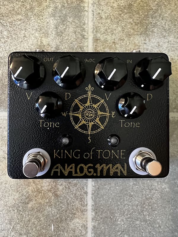 Analogman King of Tone V4 with Red Side High Gain Option - BLACK