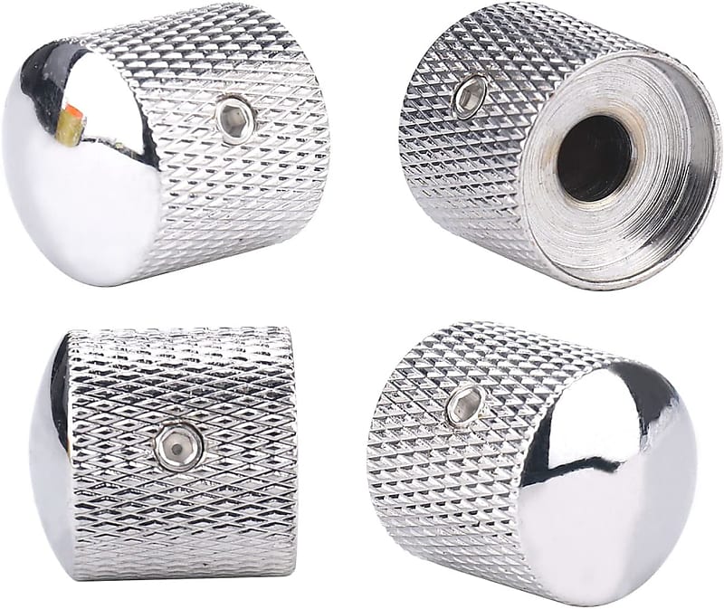 2Pcs Metal Electic Bass Guita Knobs Chome Volume Tone