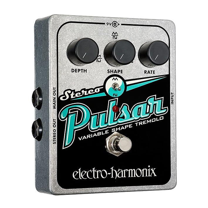 Electro-Harmonix EHX Stereo Pulsar Variable Shape Analog Tremolo Effects Pedal