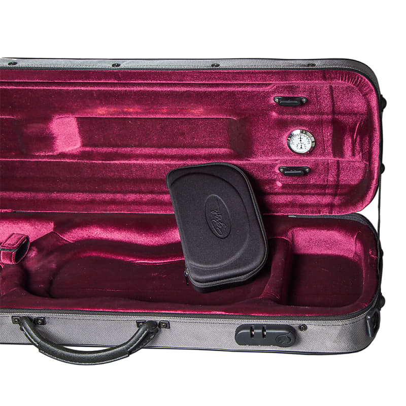 Paititi 5001L Stylus Full Size Violin Case Grey with Combination Lock  Removable Pouch and Multiple B