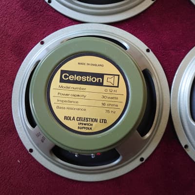 Celestion Matching Quad Celestion G12 H Greenback Pulsonic cones 16ohm 30 watt 1972 image 3