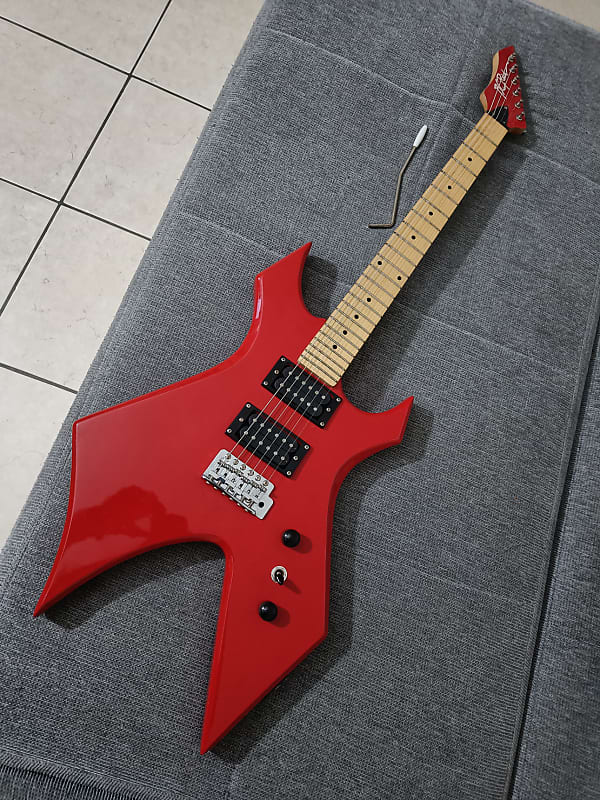 B C Rich Warlock Standard Red Reverse Headstock 1985 1995 Reverb