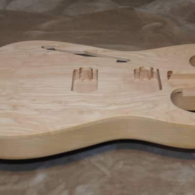 Unfinished Jackson Dinky Style Super Strat Body 2 Piece Alder with a Figured Birdseye Maple 2 Piece Top Double Humbucker Pickup Routes 3 Pounds 1.7 Ounces Chambered Semi-Hollow Very Light! image 12