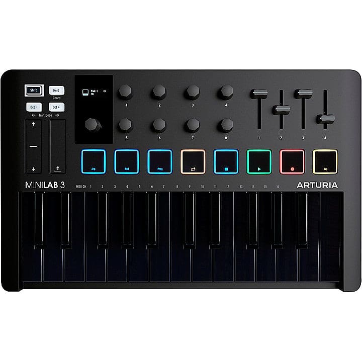 高質 MIDI MK3 MiniLab Arturia Keyboard Reverb | Black Deep - Key 25 鍵盤楽器