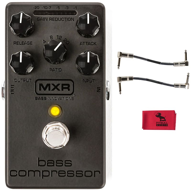 MXR M87B Special Edition Blackout Bass Compressor Pedal w/ Patch Cables &  Cloth